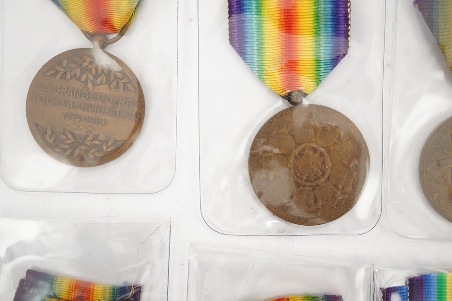 Nineteen First World War allied nations Victory Medals